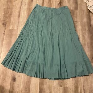 Flowy cotton turquoise maxi skirt